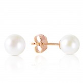 Earrings simple white pearl rose gold