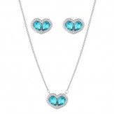 Комплект Сърца аквамарин